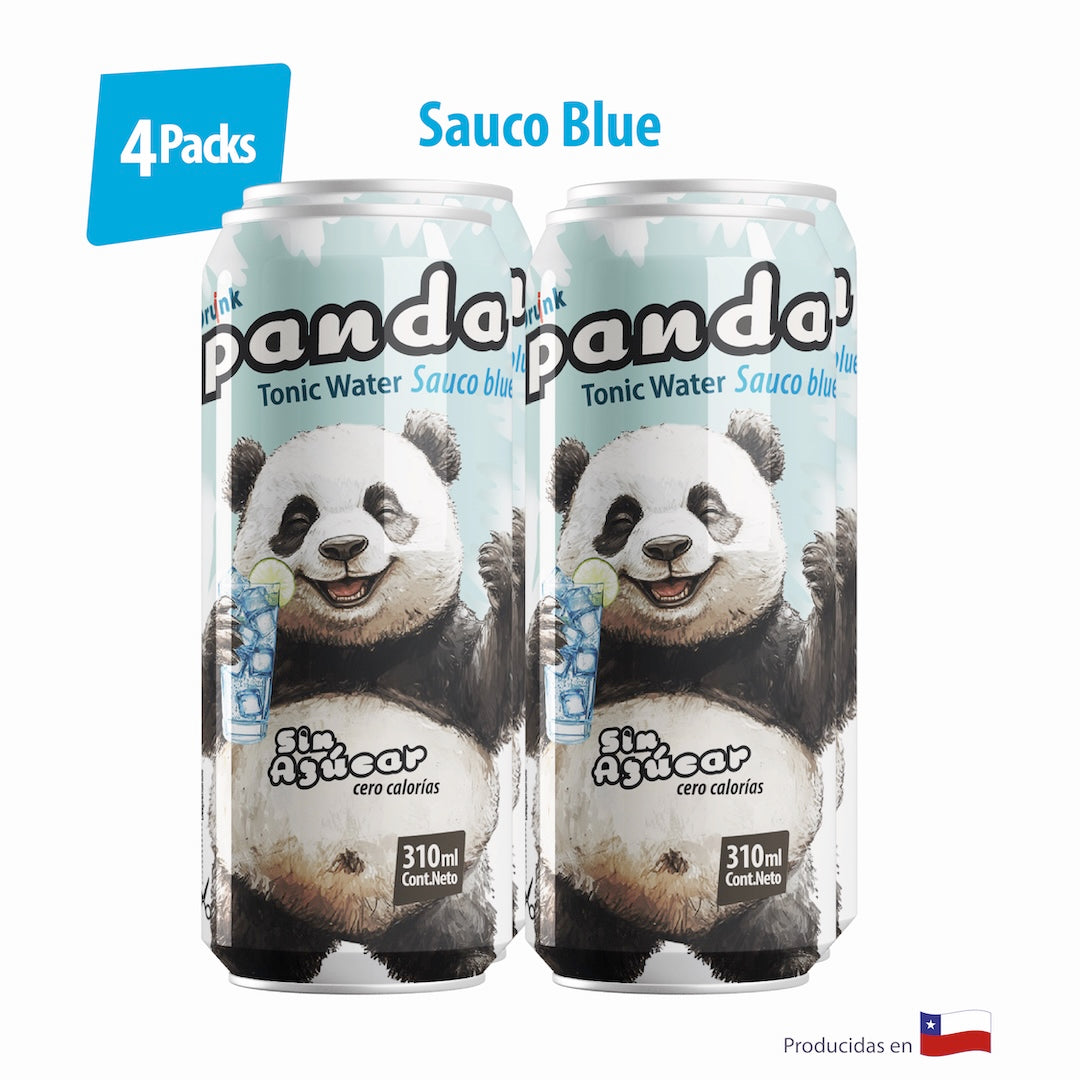 4 Pack Panda Tonic Sauco Blue sin azúcar lata 310ml