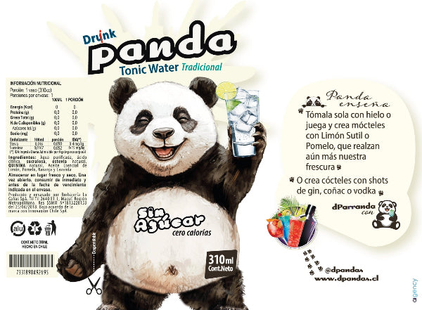 24Pack Panda Agua Tónica Tradicional, sin azúcar lata 310ml