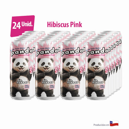 24 Pack Panda Agua Tónica Hibiscus Pink sin azúcar lata 310ml