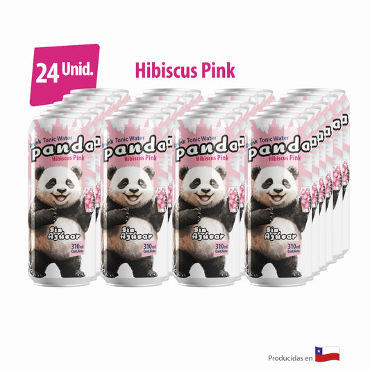 24 Pack Panda Agua Tónica Hibiscus Pink sin azúcar lata 310ml