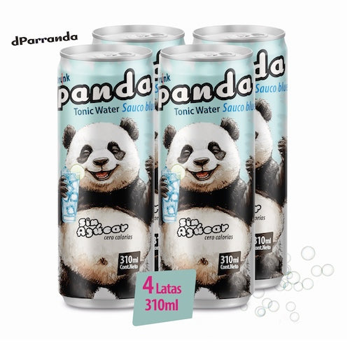 4 Pack Panda Tonic Sauco Blue sin azúcar lata 310ml