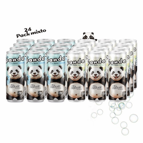 24Pack Mixto Panda Tradicional y Panda Sauco Blue, sin azúcar latas 310 ml