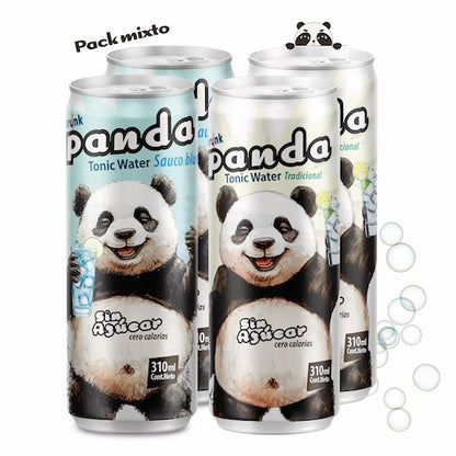 4Pack Mixto 2 Panda Tradicional y 2 Panda Sauco Blue, sin azúcar latas 310 ml
